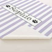 Couverture Sherpa Purple Pastel Stripes Chien Personnalisé Chat Anim (3/4)