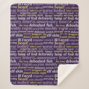 Couverture Sherpa Purple Shakespeare Insulte drôle Littérature