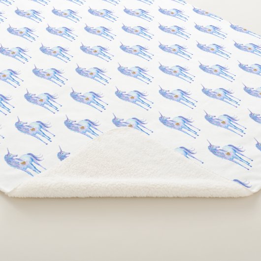 Couverture Sherpa Purple Unicorn Gold Parties scintillant Coeur (3/4)