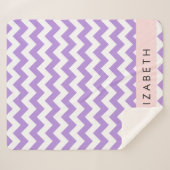 Couverture Sherpa Purple Zigzag, Purple Chevron, Votre Nom (Devant (Horizontal))