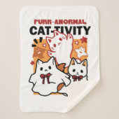 Couverture Sherpa Purr-anormal Cat Cat mignonne Halloween Conception (Devant)