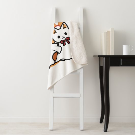 Couverture Sherpa Purr-anormal Cat Cat mignonne Halloween Conception (En situation)