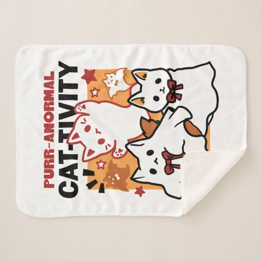 Couverture Sherpa Purr-anormal Cat Cat mignonne Halloween Conception (Devant (Horizontal))