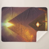 Couverture Sherpa Pyramide des yeux Illuminati Sherpa Blanche (Devant (Horizontal))