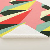 Couverture Sherpa Pyramides 3D : Vintage géométrique rétro. (3/4)