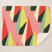 Couverture Sherpa Pyramides 3D : Vintage géométrique rétro. (Devant (Horizontal))