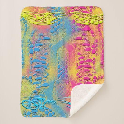 Couverture Sherpa PYTHON - moderne fractale décorative - (Devant)