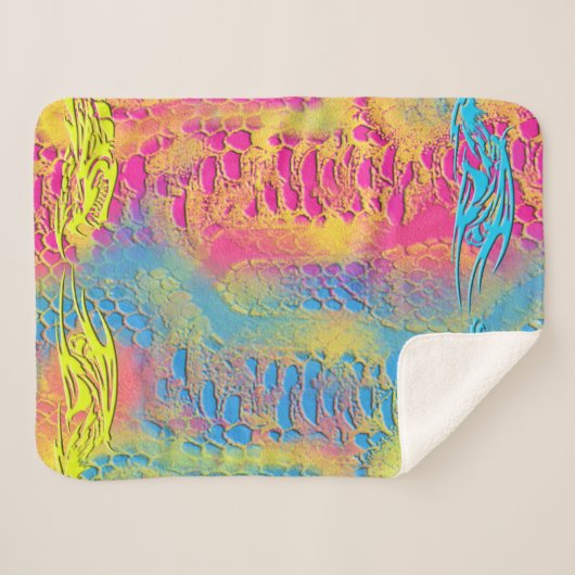 Couverture Sherpa PYTHON - moderne fractale décorative - (Devant (Horizontal))