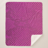 Couverture Sherpa Python rose : Texture de la peau de serpent. (Devant)