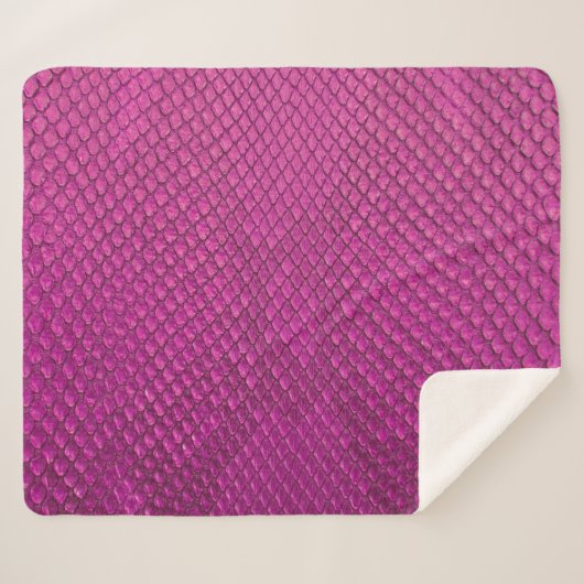 Couverture Sherpa Python rose : Texture de la peau de serpent. (Devant (Horizontal))
