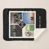 Couverture Sherpa Quatre Modèles photo et un monogramme personnalisé (Devant (Horizontal))