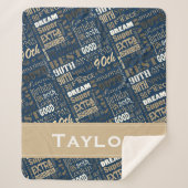 Couverture Sherpa Quatre-vingt-dixième monogramme de photo de fête (Devant)