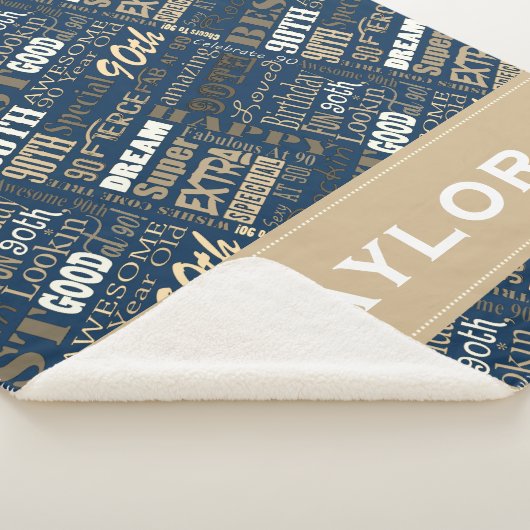 Couverture Sherpa Quatre-vingt-dixième monogramme de photo de fête (3/4)