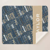 Couverture Sherpa Quatre-vingt-dixième monogramme de photo de fête (Devant (Horizontal))