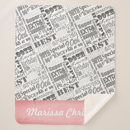 Couverture Sherpa quatre-vingt-dixième Monogramme personnalisé par (Devant)