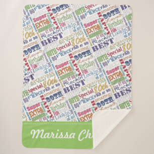 Couverture Sherpa quatre-vingtième Monogramme personnalisé par