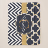 Couverture Sherpa Quatrefoil Chevron Monogram (Devant)