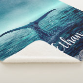 Couverture Sherpa Queue de baleines au-dessus de l'océan Custom (3/4)