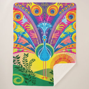 Couverture Sherpa Queue de paon