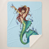 Couverture Sherpa Queue Turquoise de sirène d'Imaginaire (Devant)