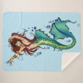 Couverture Sherpa Queue Turquoise de sirène d'Imaginaire (Devant (Horizontal))