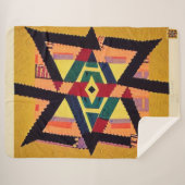 Couverture Sherpa Quilt d'aztèque jaune et rouge (Devant (Horizontal))