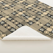 Couverture Sherpa Quilte en patchwork Mazipoodles 2 Sepia (3/4)