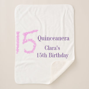 Couverture Sherpa Quinceanera 15e anniversaire parties scintillant r