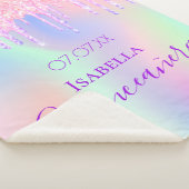 Couverture Sherpa Quinceanera rose violet parties scintillant nom go (3/4)