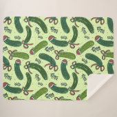 Couverture Sherpa Quirky Festive Pickles de Noël Motif (Devant (Horizontal))