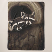 Couverture Sherpa Raccoons Brown Cute Tree (Devant)