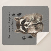 Couverture Sherpa Raccoons Empreintes gauche sur ma citation d'anima (Devant (Horizontal))