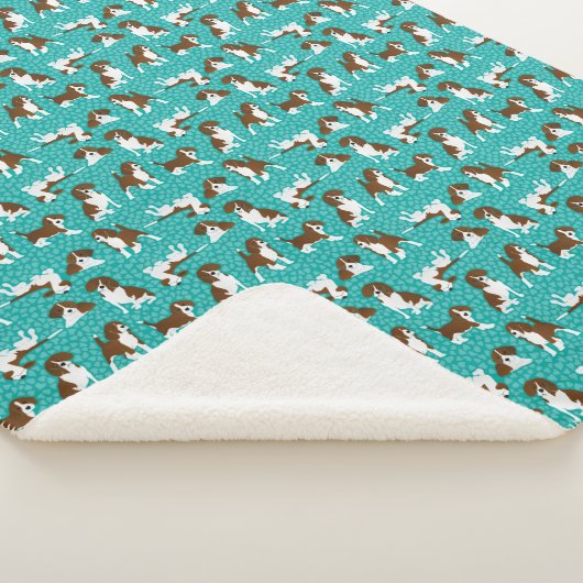 Couverture Sherpa race de chien beagle - turquoise (3/4)