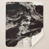 Couverture Sherpa Racines d'arbre noir et blanc (Devant)