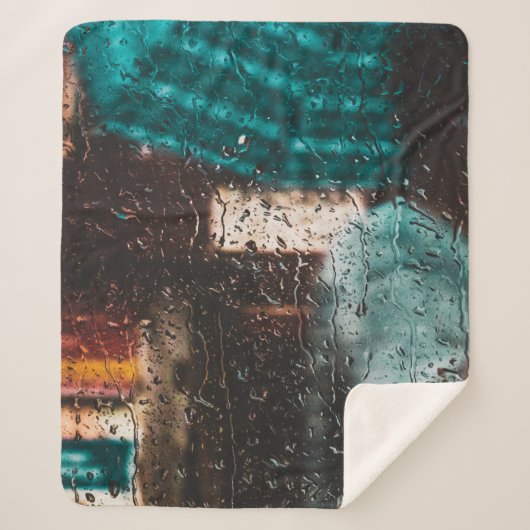 Couverture Sherpa Rain wet water drip window nature (Devant)