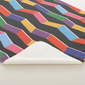 Couverture Sherpa Rainbow abstrait zig zag sans couture motif, pois  (3/4)