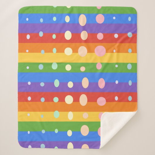 COUVERTURE SHERPA RAINBOW DOT STRIPES (Devant)