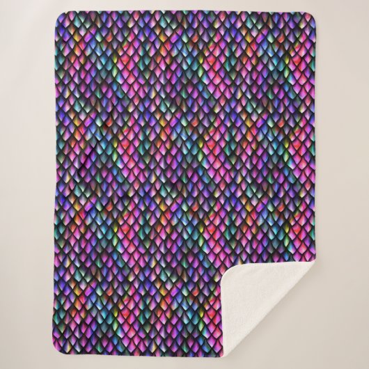 Couverture Sherpa Rainbow Dragon Scales Sherpa Blanket (Devant)