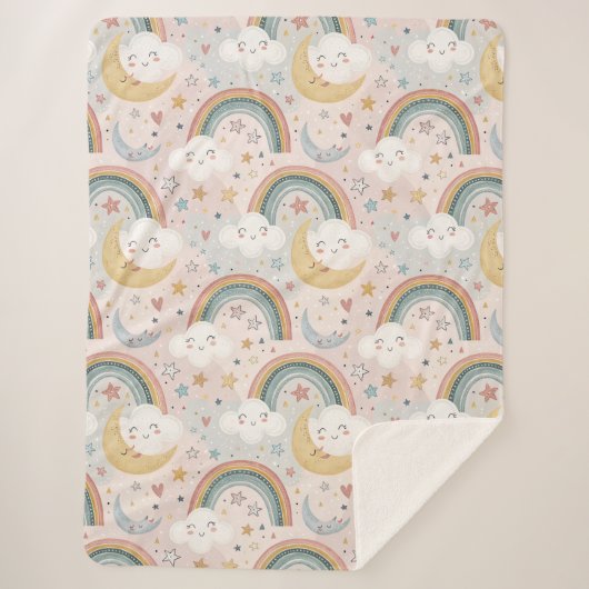 Couverture Sherpa Rainbow Dreams Blanket Sherpa Gift for Children (Devant)