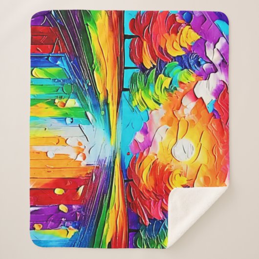 Couverture Sherpa Rainbow Forest Sunset Dreams (Devant)