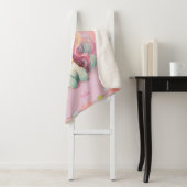 Couverture Sherpa Rainbow Pastel Lilac Kawaii Unicorn Avec Nom (En situation)