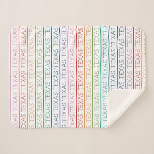 Couverture Sherpa Rainbow Texas, Texas (Devant (Horizontal))