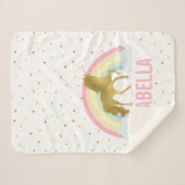 Couverture Sherpa Rainbow Unicorn Girl (Devant (Horizontal))