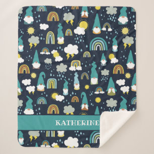 Couverture Sherpa Rainy Day Gnomes Rainbow Kids