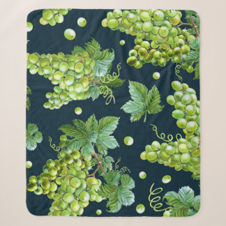 Couverture Sherpa Raisin vert : Aquarelle Motif foncé