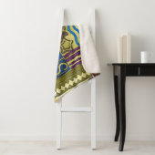 Couverture Sherpa Rajasthan Indian, Patchwork Tapis Texture. (En situation)