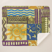 Couverture Sherpa Rajasthan Indian, Patchwork Tapis Texture. (Devant (Horizontal))