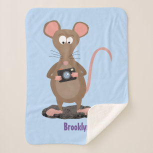 Couverture Sherpa Rat drôle avec dessin animé de la caméra