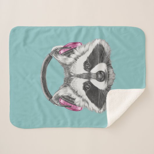 Couverture Sherpa Raton laveur d'écouteurs (Devant (Horizontal))