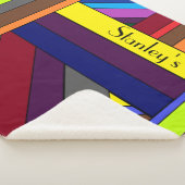 Couverture Sherpa rayée multicolore personnalisée (3/4)